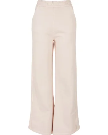 Pantaloni de trening cu model uni si talie inalta, Roz pal
