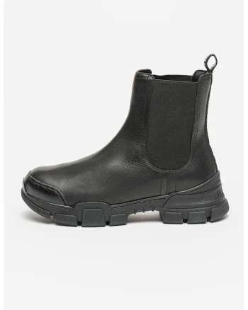 Ghete de piele, fara inchidere, Negru