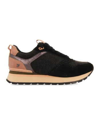 Pantofi sport cu garnituri de piele Ardagger, Negru/Roz somon