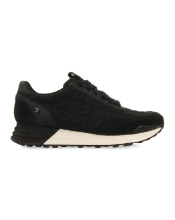 Pantofi sport din material textil cu garnituri de piele intoarsa Svit, Alb/Negru