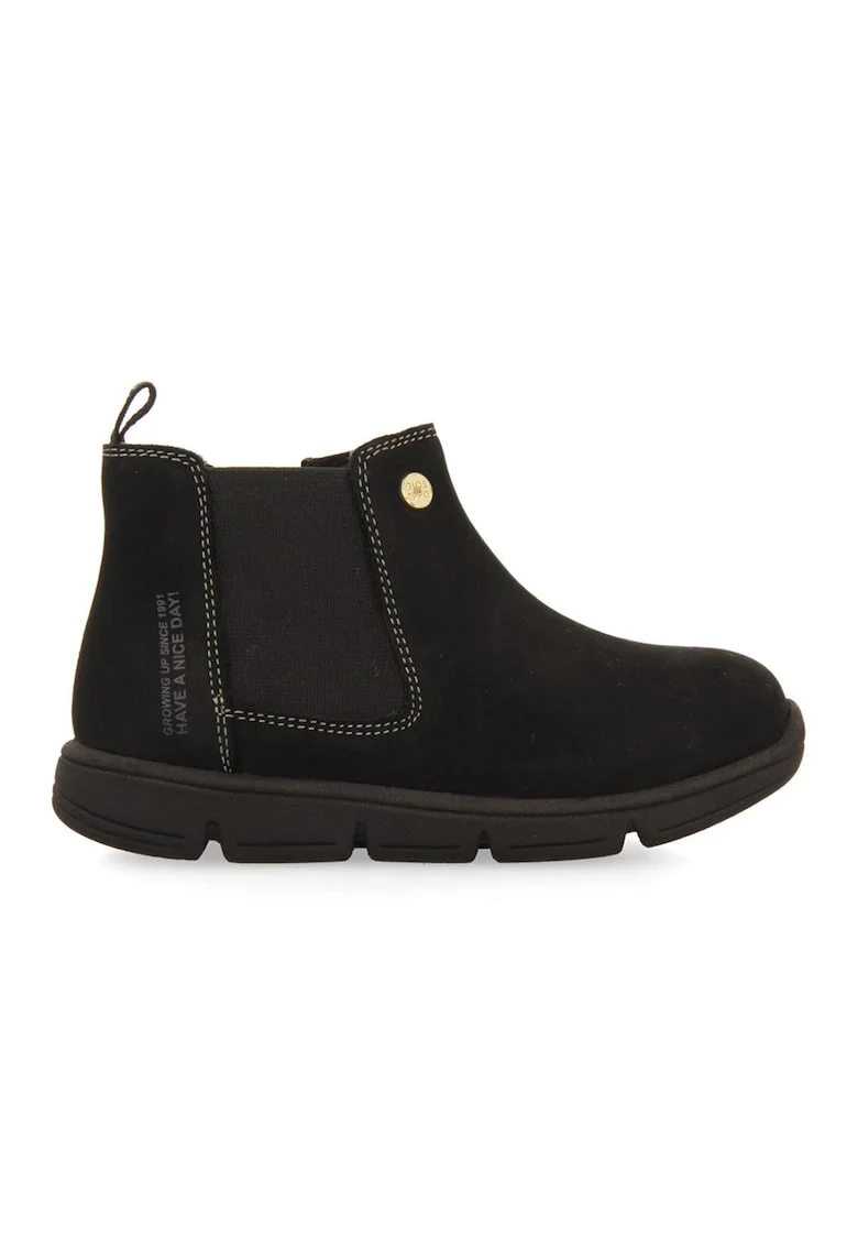 Ghete de piele cu segment textil Cigand, Negru stins