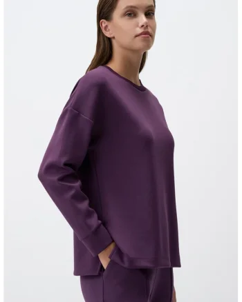 Bluza de trening supradimensionata din amestec de modal, Violet
