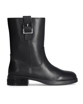 Ghete de piele cu toc masiv, Negru