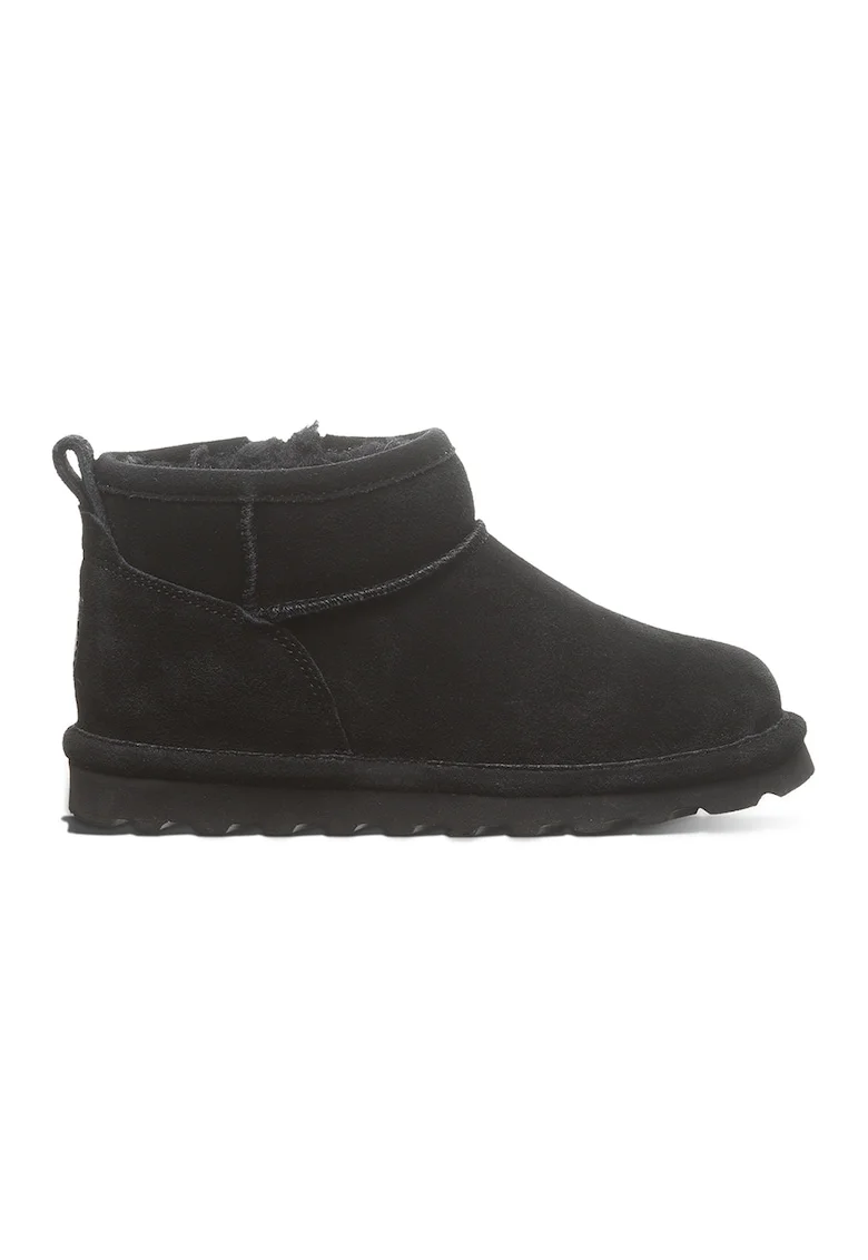 Ghete pull-on de piele intoarsa, Negru