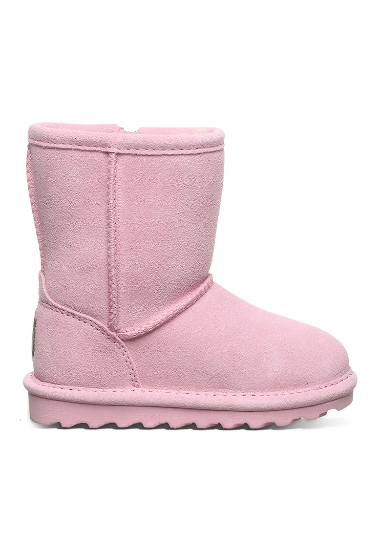 Ghete de piele intoarsa cu finisaj rezistent la apa Elle, Roz pastel