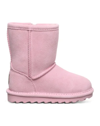 Ghete de piele intoarsa cu finisaj rezistent la apa Elle, Roz pastel