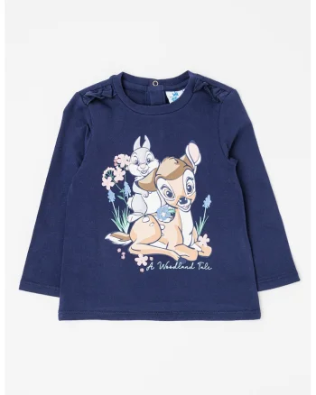 Bluza cu desene, Roz pastel/Maro deschis/Bleumarin