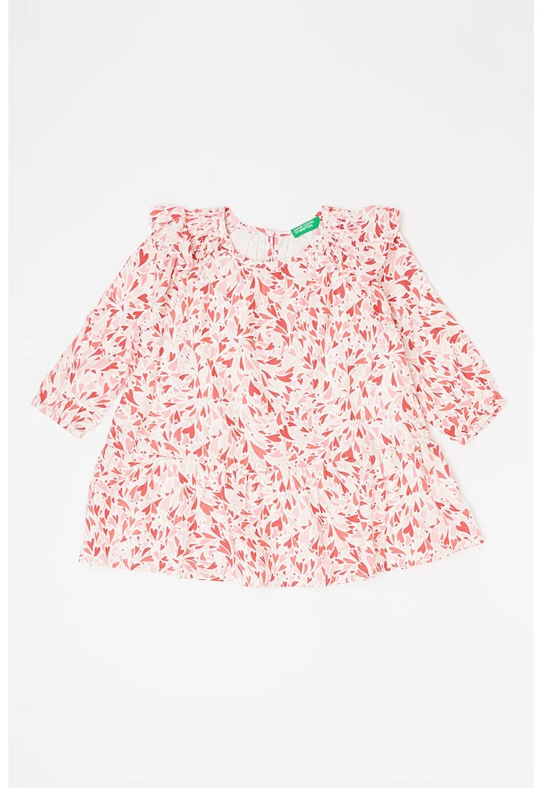 Rochie scurta evazata, Rosu/Alb