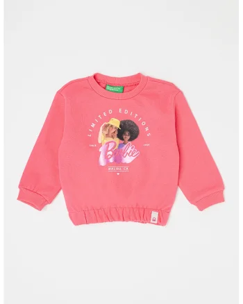 Bluza de trening cu imprimeu Barbie, Roz