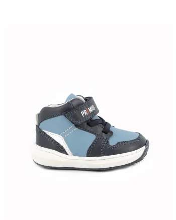 Pantofi sport de piele cu velcro, Albastru deschis