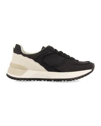 Pantofi sport din material textil cu insertii sintetice Tully, Negru/Alb murdar