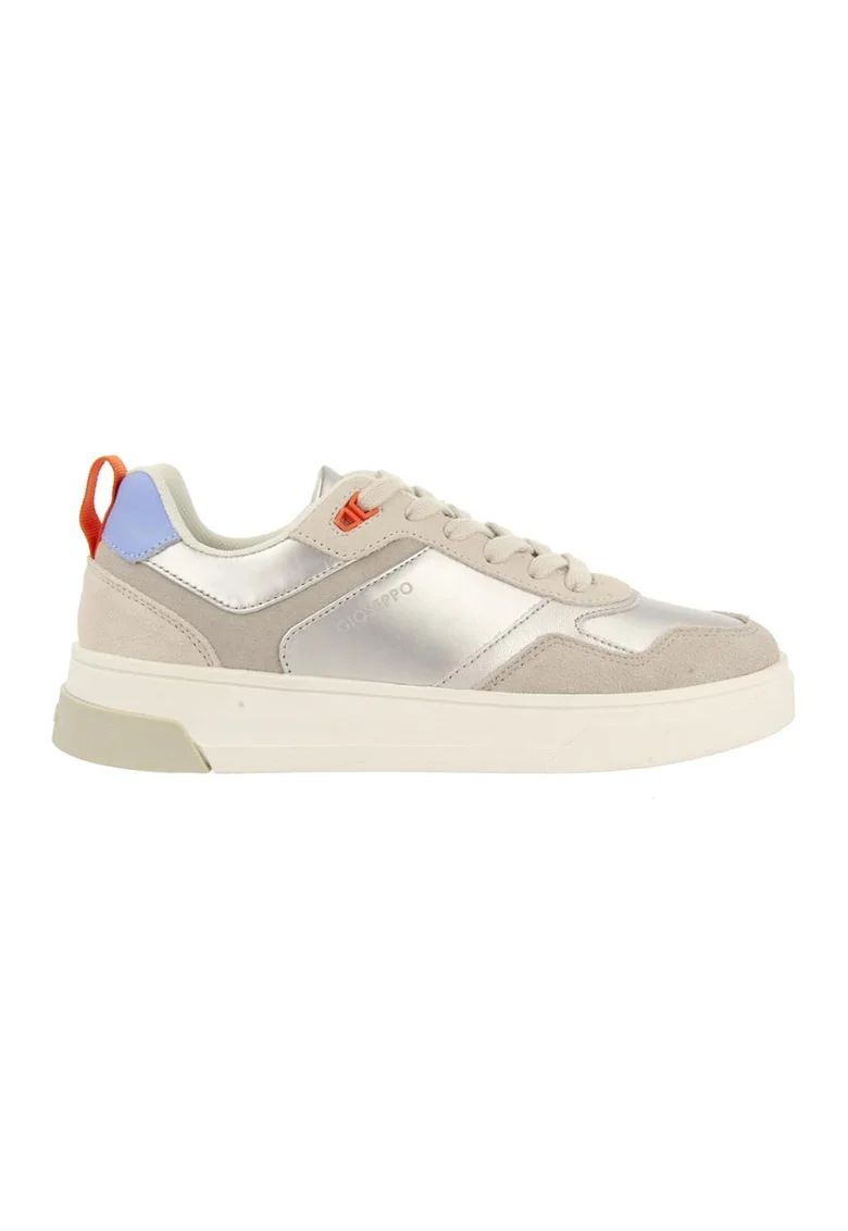 Pantofi sport cu insertii de piele intoarsa Birgitz, Gri deschis/Argintiu