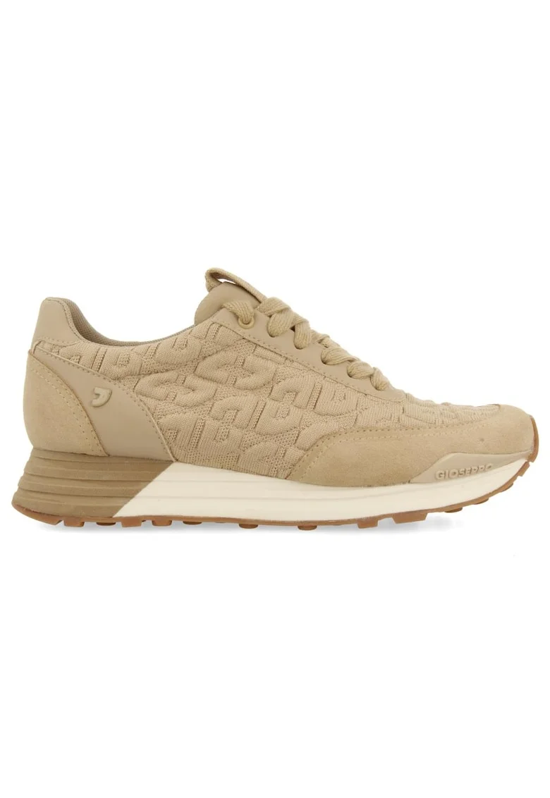 Pantofi sport low-cut cu garnituri de piele intoarsa, Maro taupe