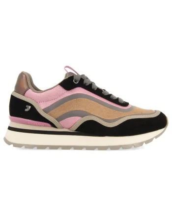 Pantofi sport colorblock cu garnituri de piele intoarsa, Violet