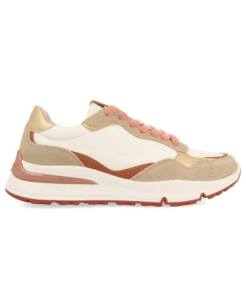 Pantofi sport colorblock cu garnituri de piele intoarsa, Portocaliu