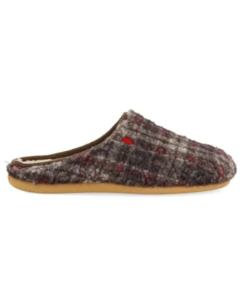 Papuci de casa din blana shearling sintetica, Maro