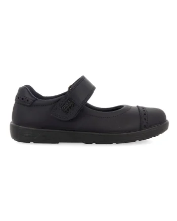 Balerini de piele cu velcro, Bleumarin