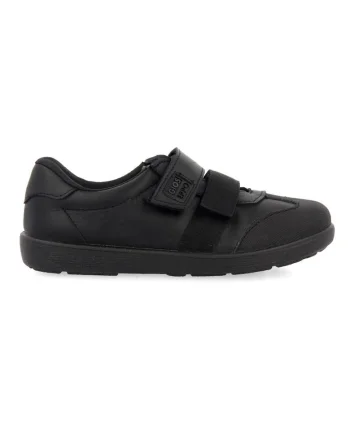 Pantofi de piele cu velcro, Negru