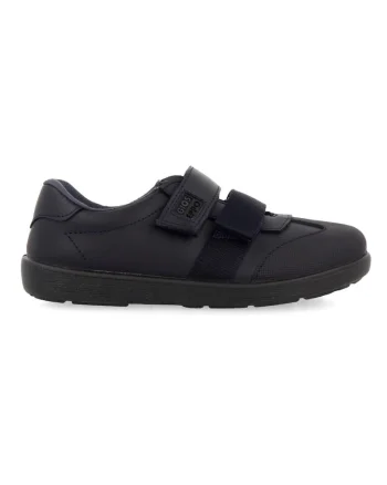 Pantofi de piele cu velcro, Bleumarin