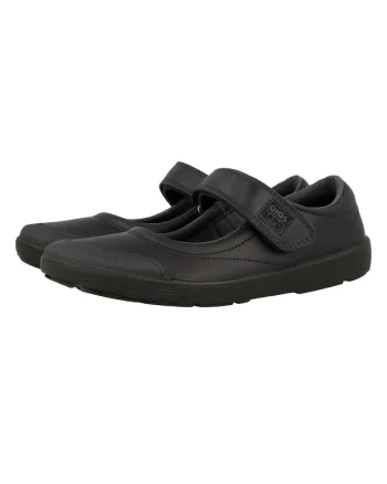 Balerini de piele si piele ecologica cu velcro, Bleumarin
