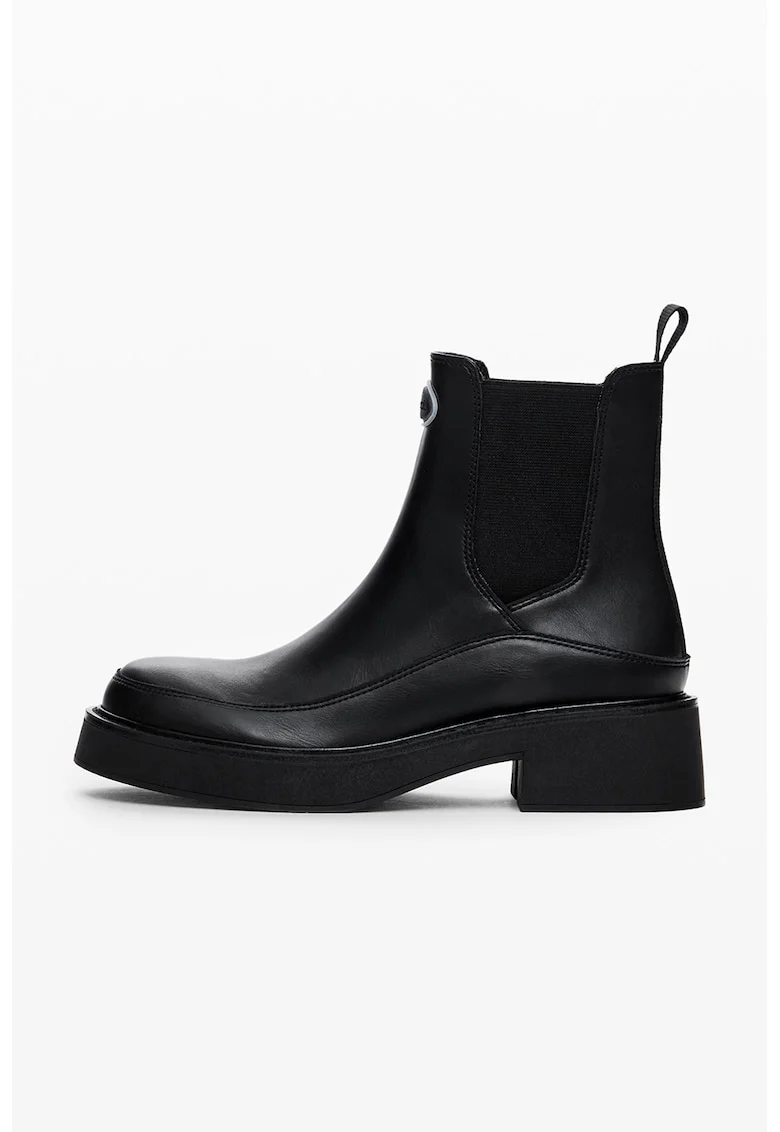 Ghete Chelsea de piele ecologica, Negru