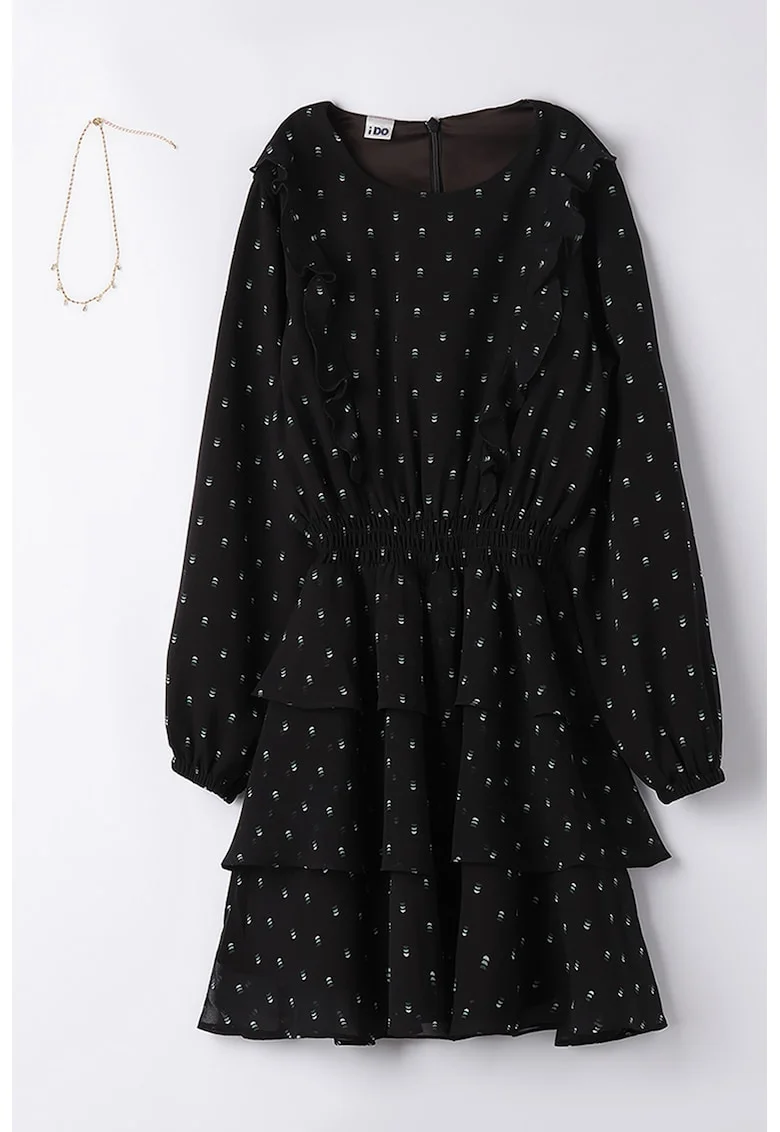 Set de colier si rochie evazata, Negru
