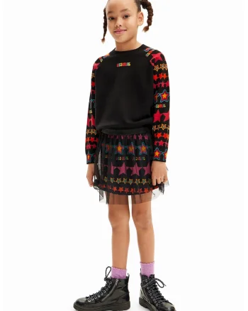 Bluza de trening cu model raglan, Rosu/Negru