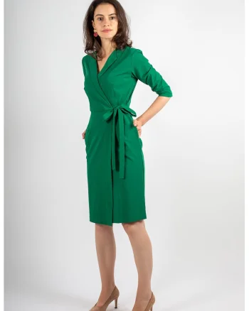 Rochie petrecuta din amestec de bumbac Anne, Verde englez