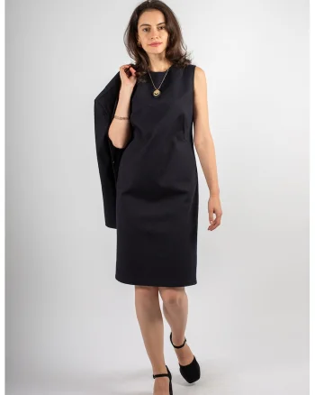 Rochie dreapta cu buzunare laterale Kinga, Bleumarin