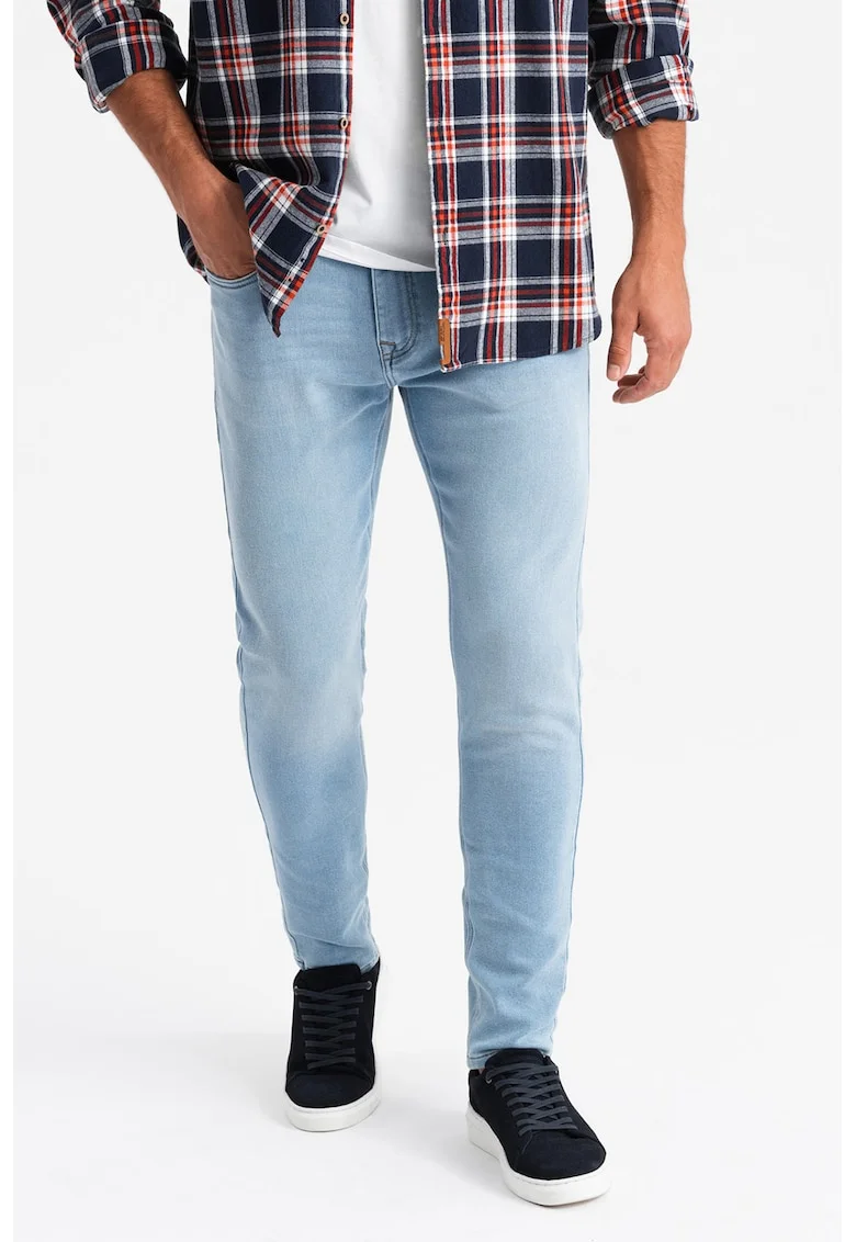 Blugi slim-fit, Alb/Albastru deschis