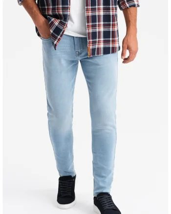 Blugi slim-fit, Alb/Albastru deschis