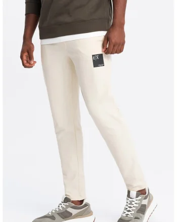 Pantaloni de trening regular fit, Crem