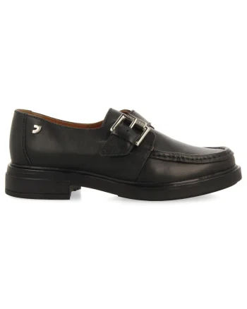 Pantofi loafer din piele cu catarama, Negru