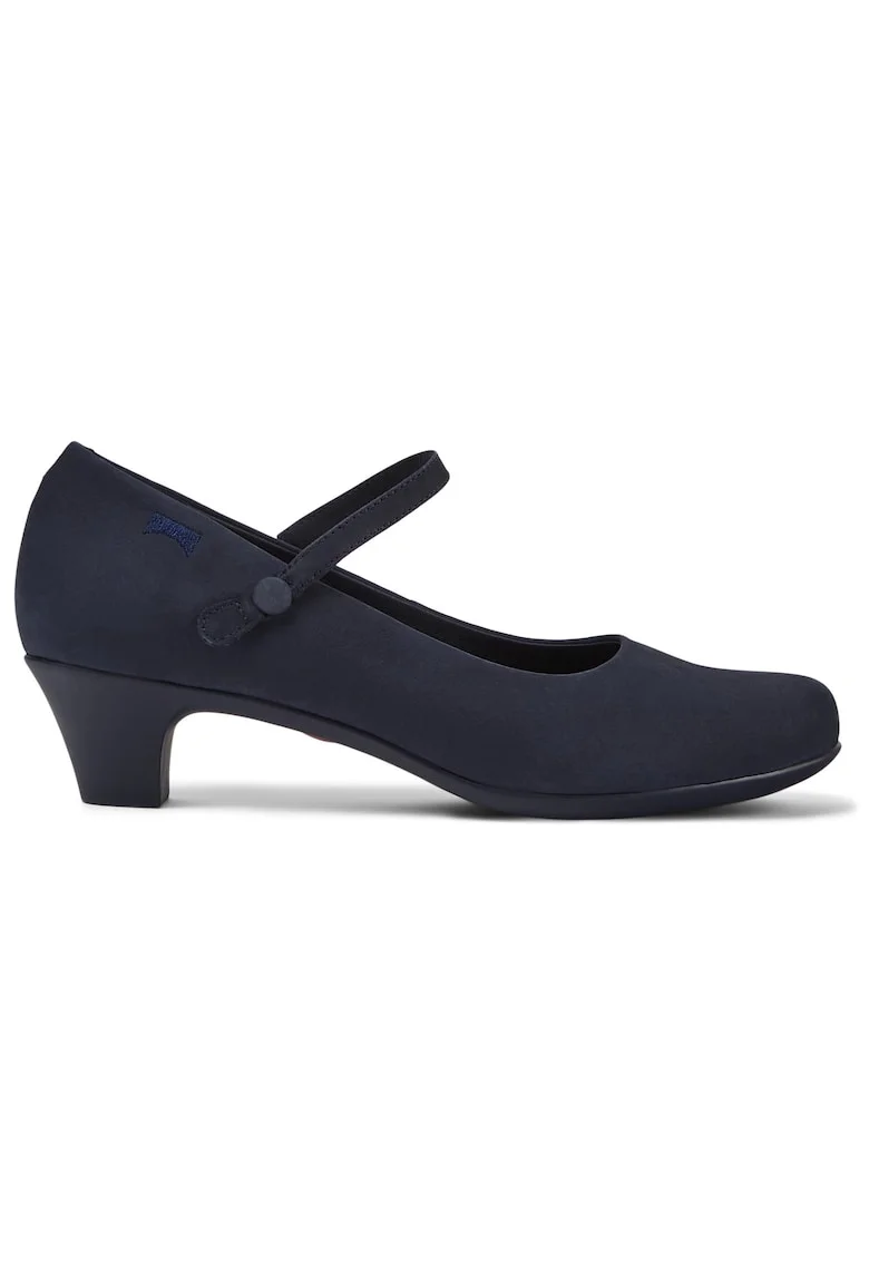 Pantofi de piele nabuc Helena, Bleumarin