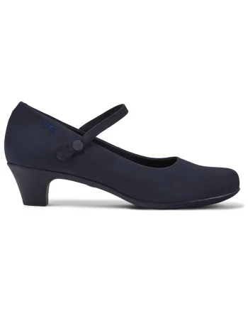 Pantofi de piele nabuc Helena, Bleumarin