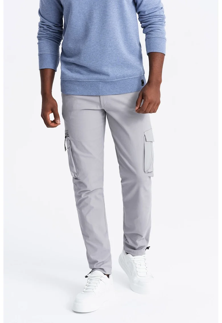 Pantaloni cargo drepti, Gri deschis
