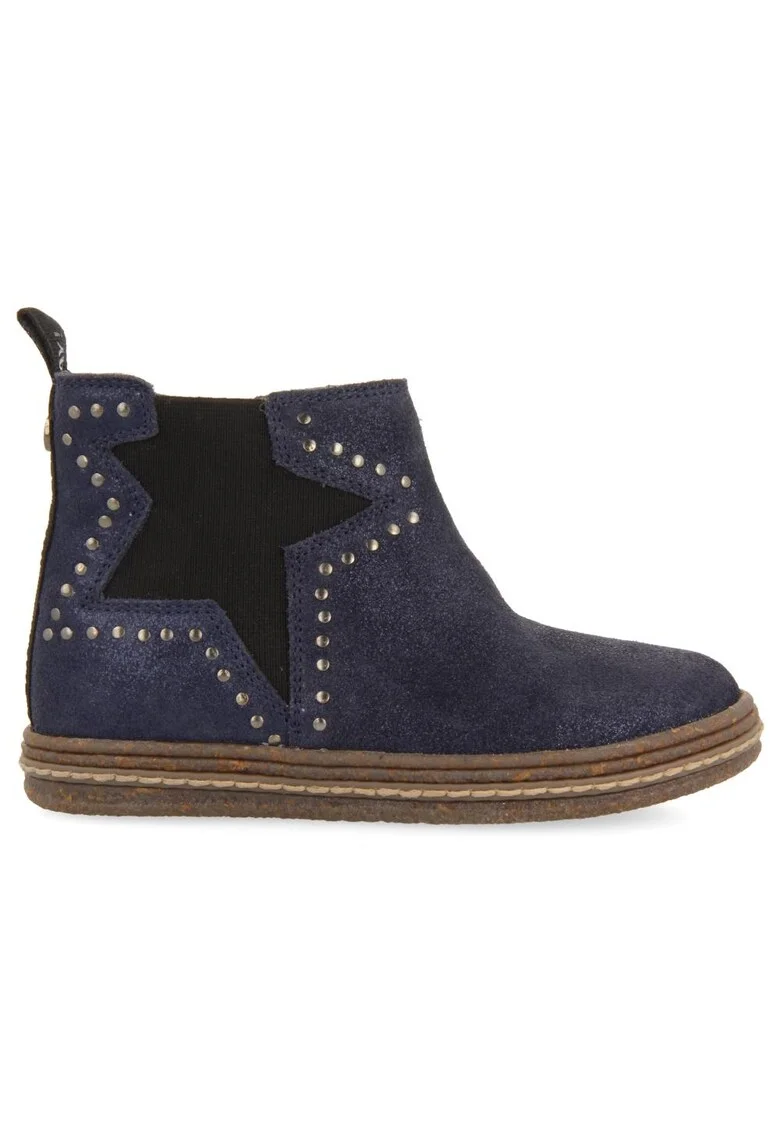 Ghete Chelsea din piele, Bleumarin