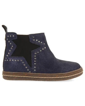 Ghete Chelsea din piele, Bleumarin