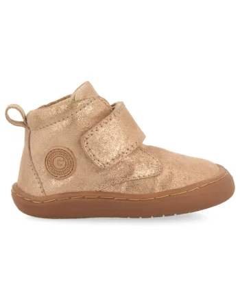 Ghete din piele intoarsa cu inchidere velcro, Roz