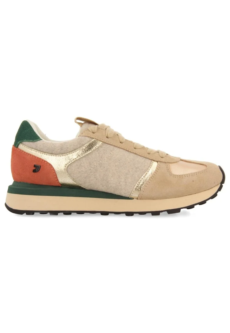 Pantofi sport cu model uni si detalii contrastante, Bej