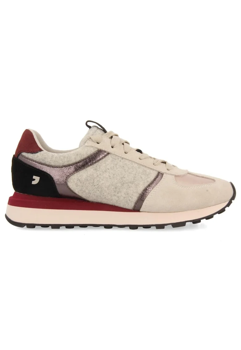 Pantofi sport cu model uni si detalii contrastante, Visiniu