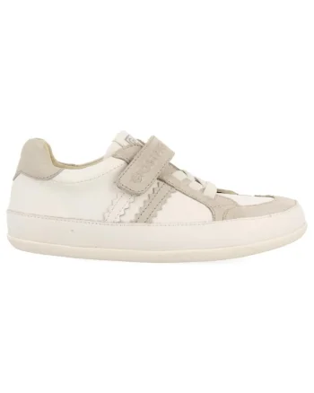 Pantofi sport din piele cu garnituri din piele intoarsa, Alb