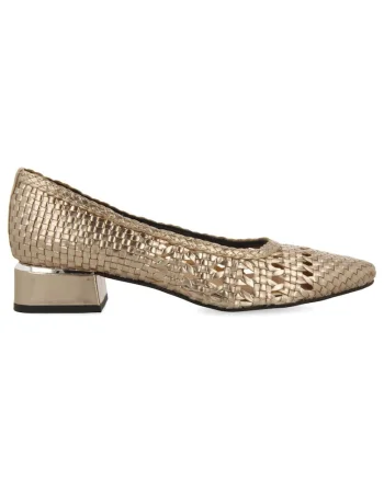 Pantofi din piele cu aspect tesut Maglod, Auriu