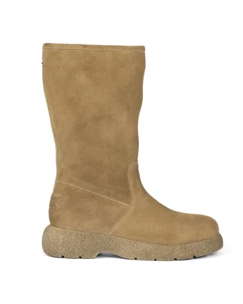 Cizme mid-high din piele intoarsa Kossen, Maro taupe