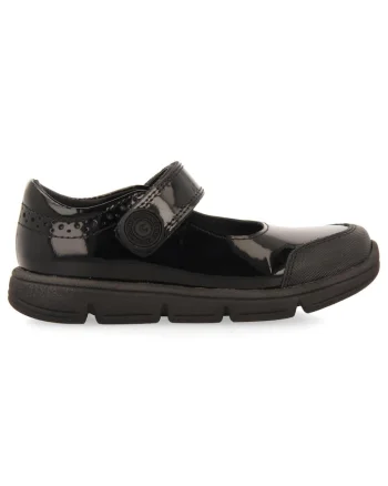 Pantofi Mary Jane din piele si piele ecologica, Negru