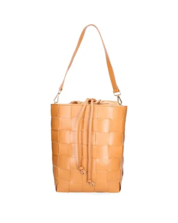 Geanta bucket de piele, Maro