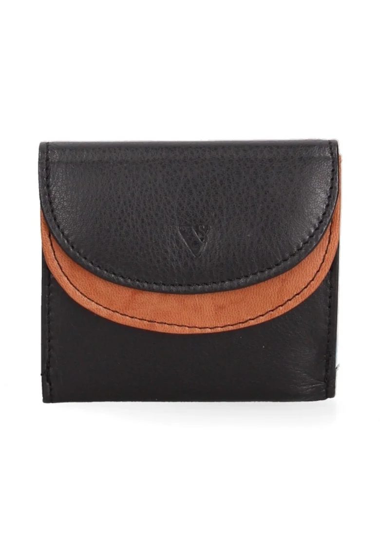 Portofel din piele ecologica cu buzunar exterior, Multicolor