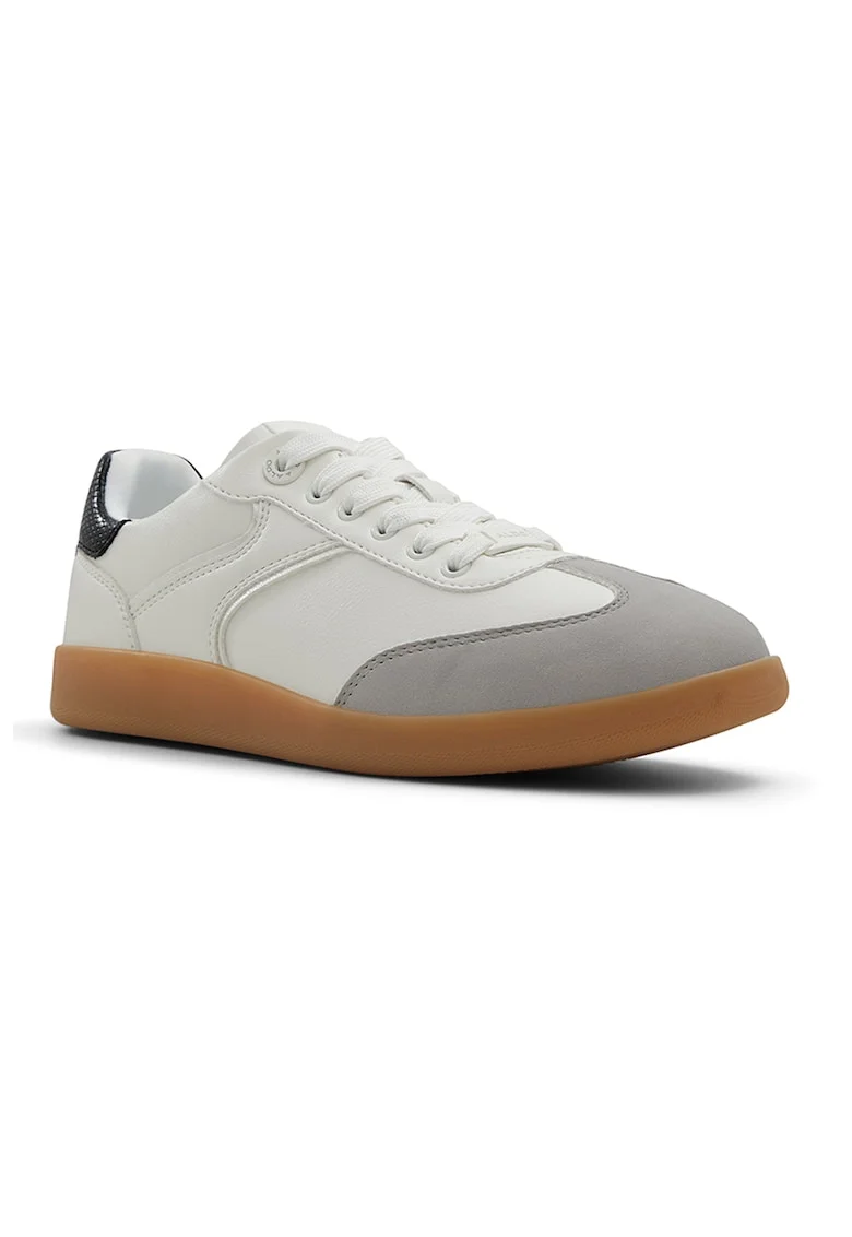 Pantofi sport de piele ecologica Erilg, Alb/Gri