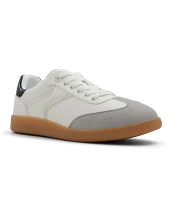 Pantofi sport de piele ecologica Erilg, Alb/Gri