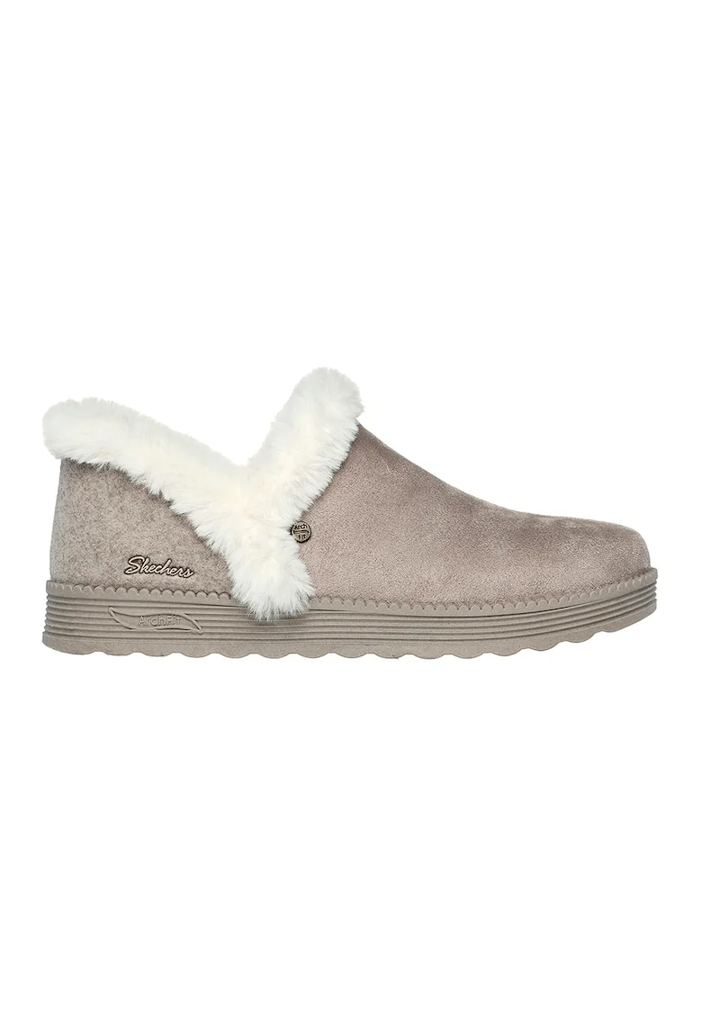 Cizme fara inchidere, de piele intoarsa ecologica Modern Comfort, Alb/Maro taupe deschis
